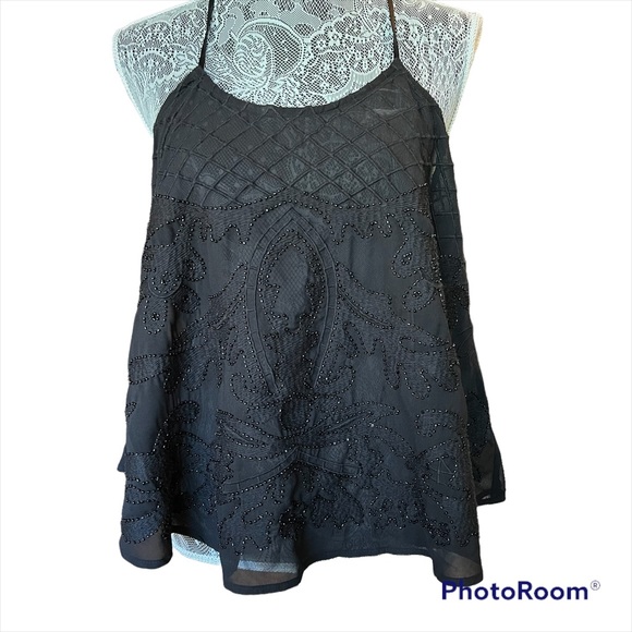 Sixes & Sevens Black Embellished Camisole - Picture 1 of 9
